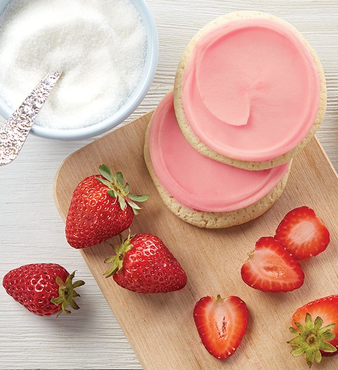 Buttercream Frosted Strawberry Sugar Cookie Bow Gift Box