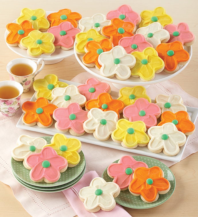 Buttercream Frosted Flower Cut out Cookies