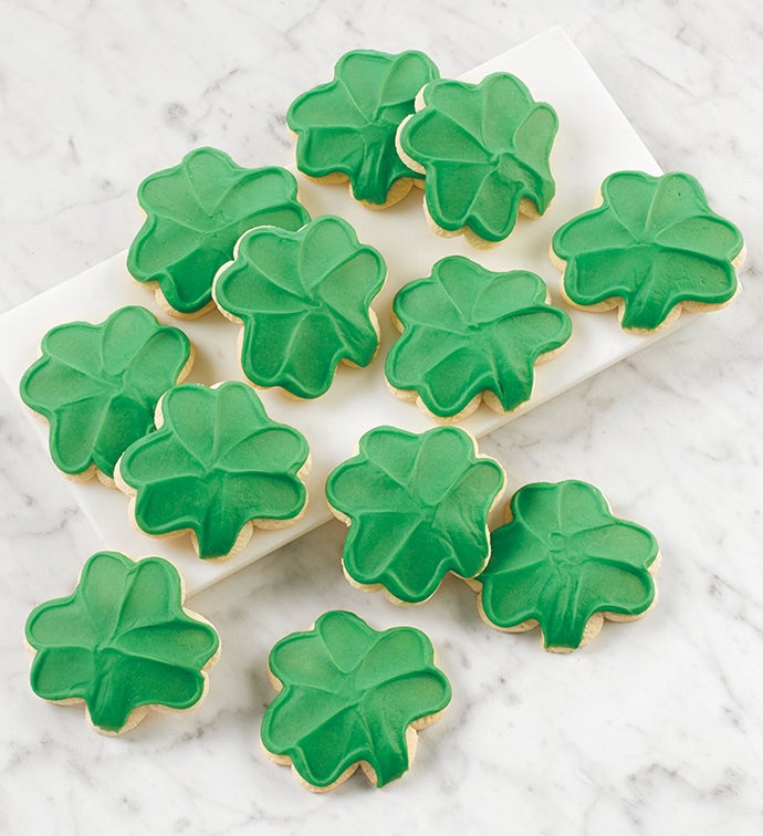 Buttercream Frosted Shamrock Cut out Cookies
