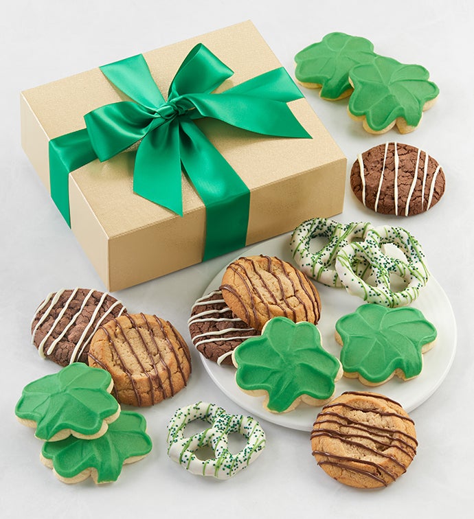 St. Patrick's Day Frosted and Confection Covered Cookie Gift Box