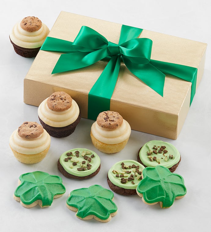 St. Patrick's Day Assorted Buttercream Frosted Cupcakes and Cookies