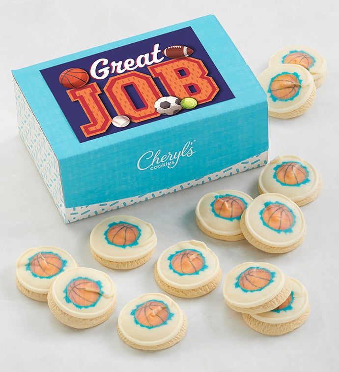 Great Job Basketball Cookie Gift Box