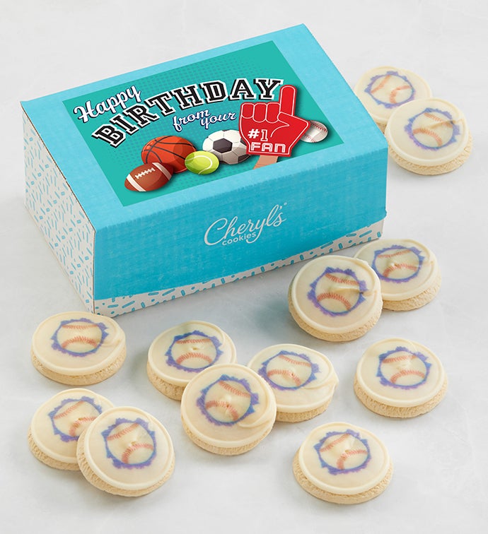 Birthday #1 Fan Baseball Cookie Gift Box