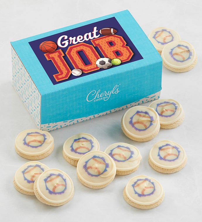 Great Job Baseball Cookie Gift Box