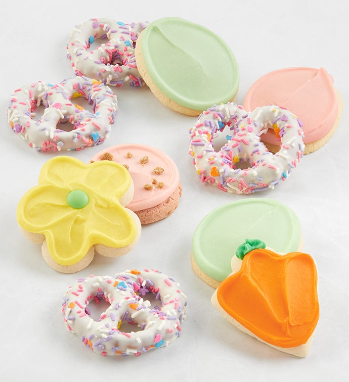 Buttercream-Frosted Easter Cookies & Pretzels