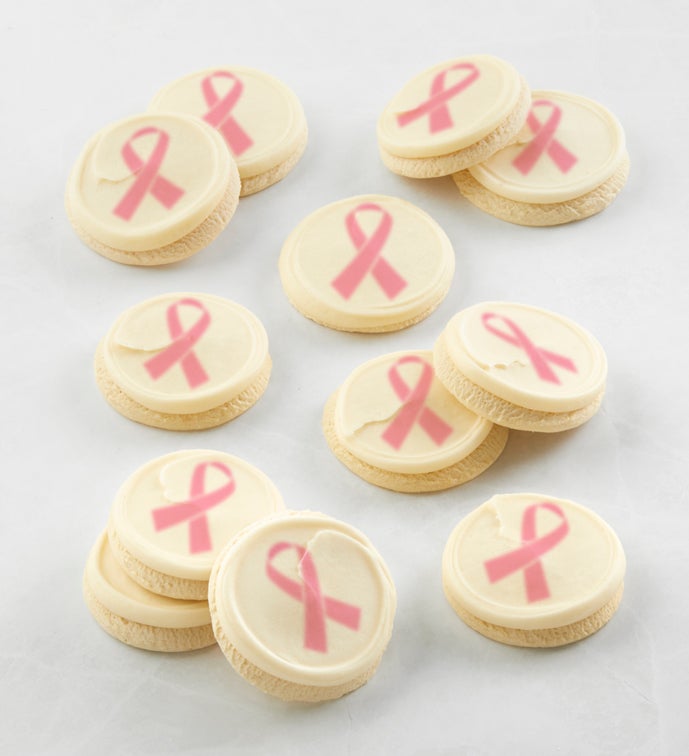 Pink Ribbon Cookies - 24 Count