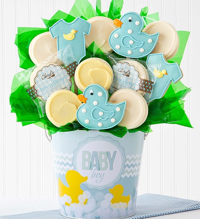 Baby Boy Cookie Flower Pot
