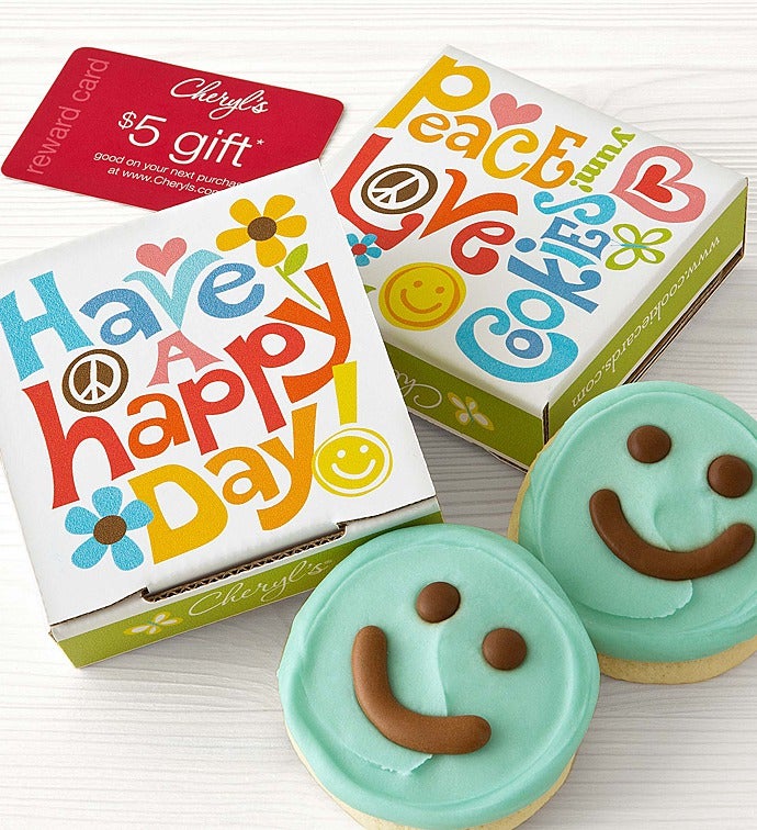 Happy Day Cookie Card   Blue