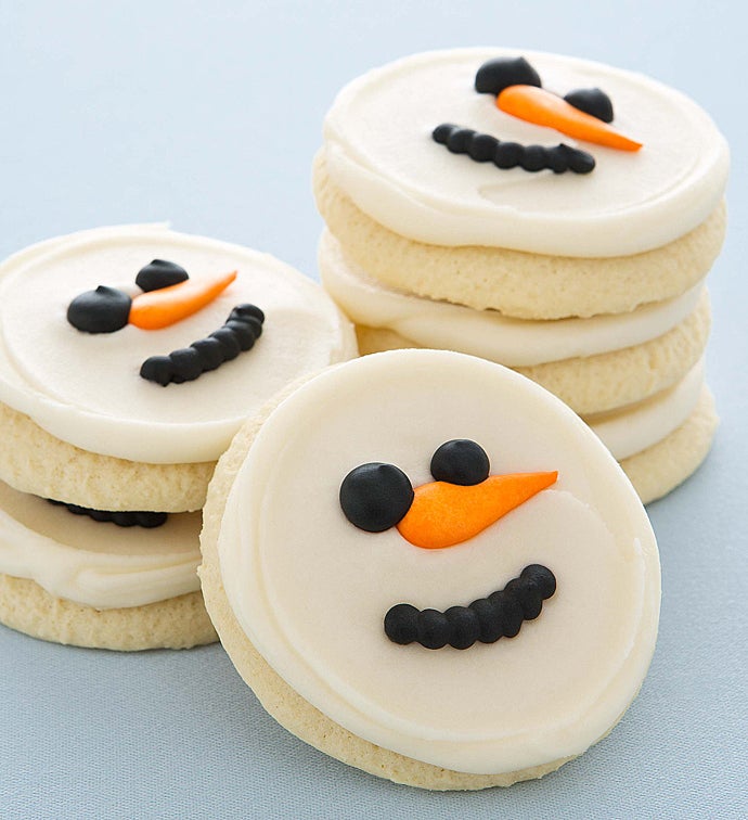 Buttercream Frosted Snowmen Cut out Cookies