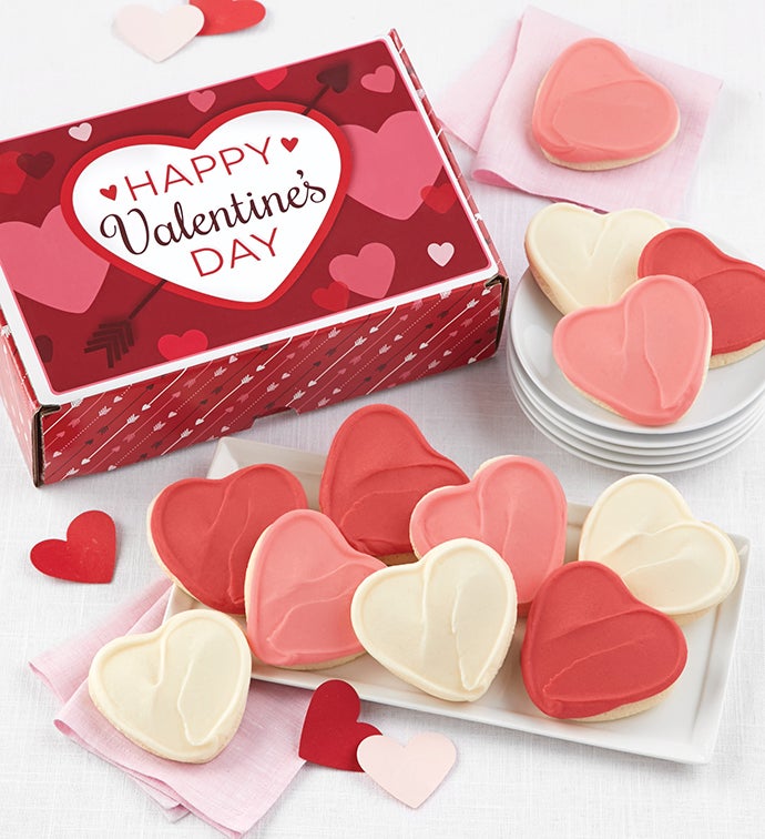 Happy Valentines Day Frosted Hearts Gift Box