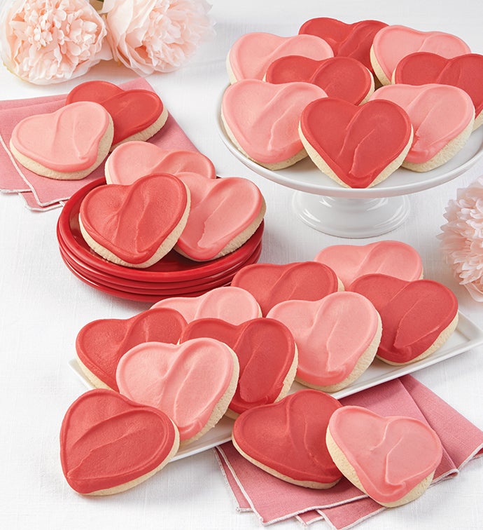 Buttercream Frosted Heart Cut Out Cookies   24