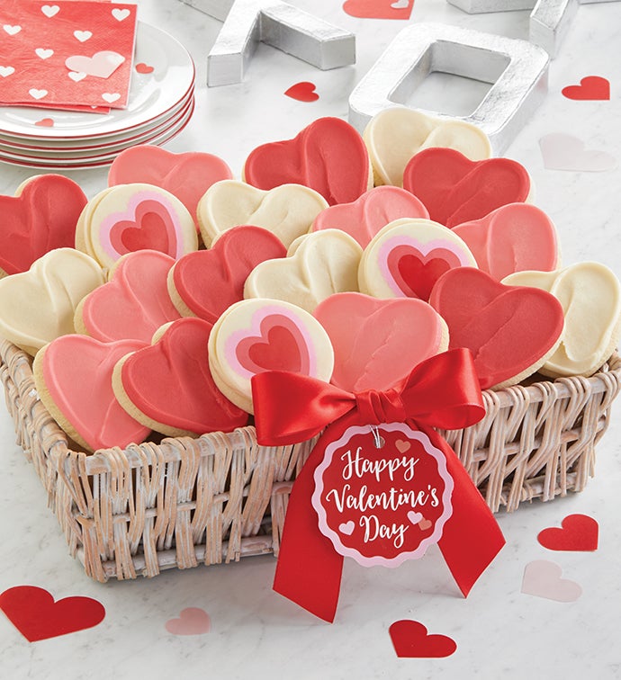 Image of Buttercream Frosted Cut-Out Cookie Gift Basket - Large