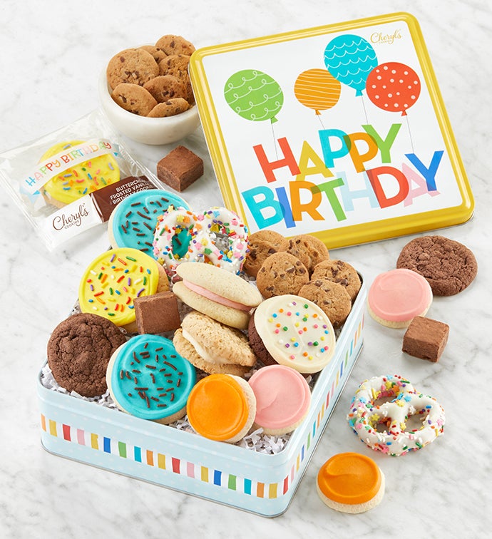 Musical Birthday Gift Tin   Treats Assortment