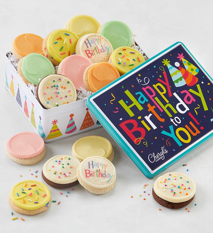 Musical Birthday Gift Tin   Frosted Assortment