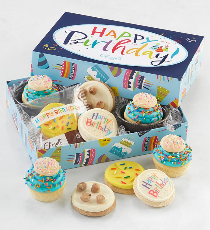 Buttercream Frosted Birthday Cupcakes & Cookies