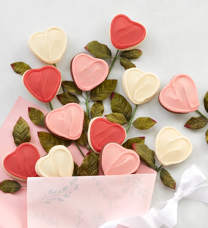 Cookie Flowers®   Long stem Buttercream Frosted Sugar Cookies