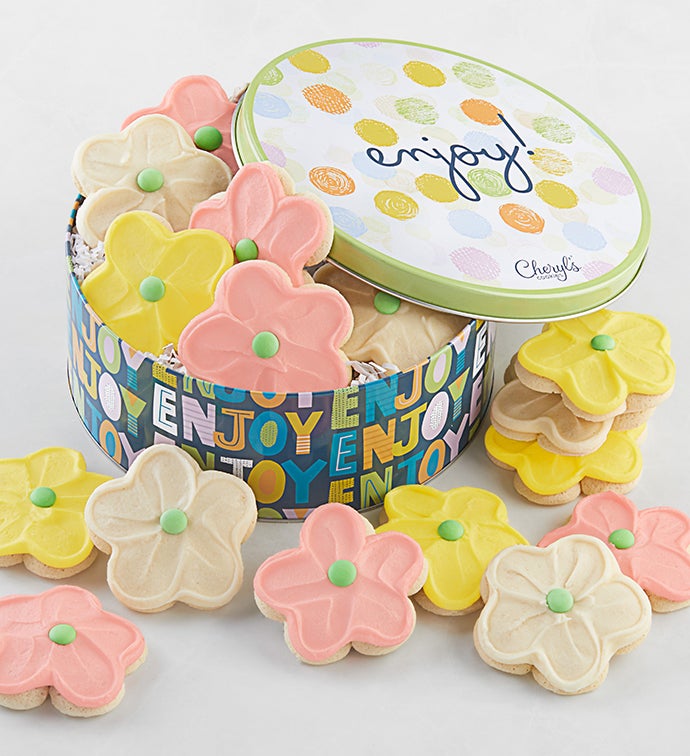 Enjoy Gift Tin   Buttercream Frosted Cutouts