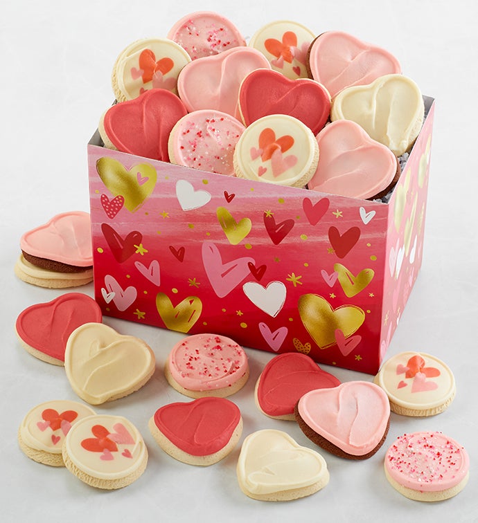 Hearts Buttercream Frosted Cookie Gift Box