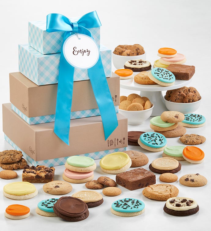 Classic Bakery Gift Tower With Message Tag - Enjoy