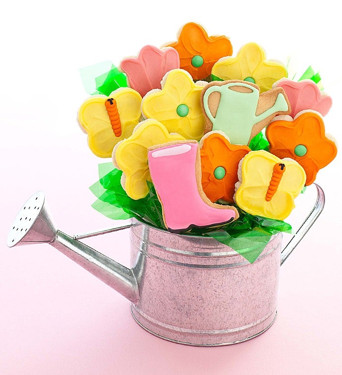 Mother's Day Watering Can Cookie Flowers